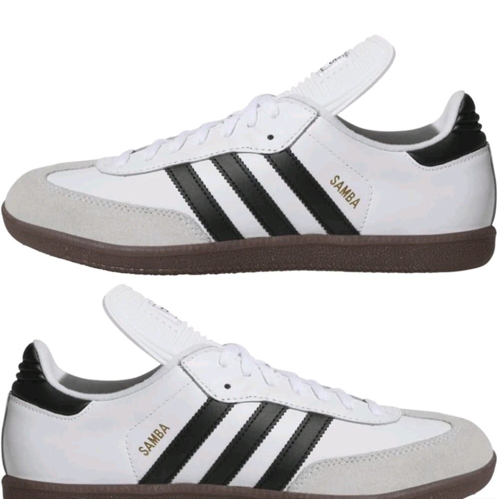 adidas Samba White and Black Athletic Shoes